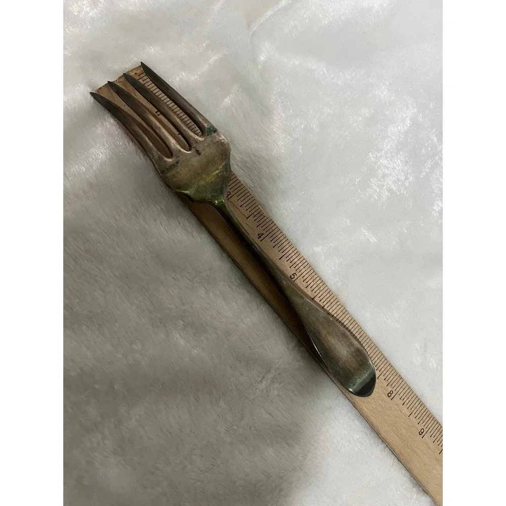 Rockford Silver Plate Cold Meat Fork Laurel Wreath Ribbon Victorian Edwardian